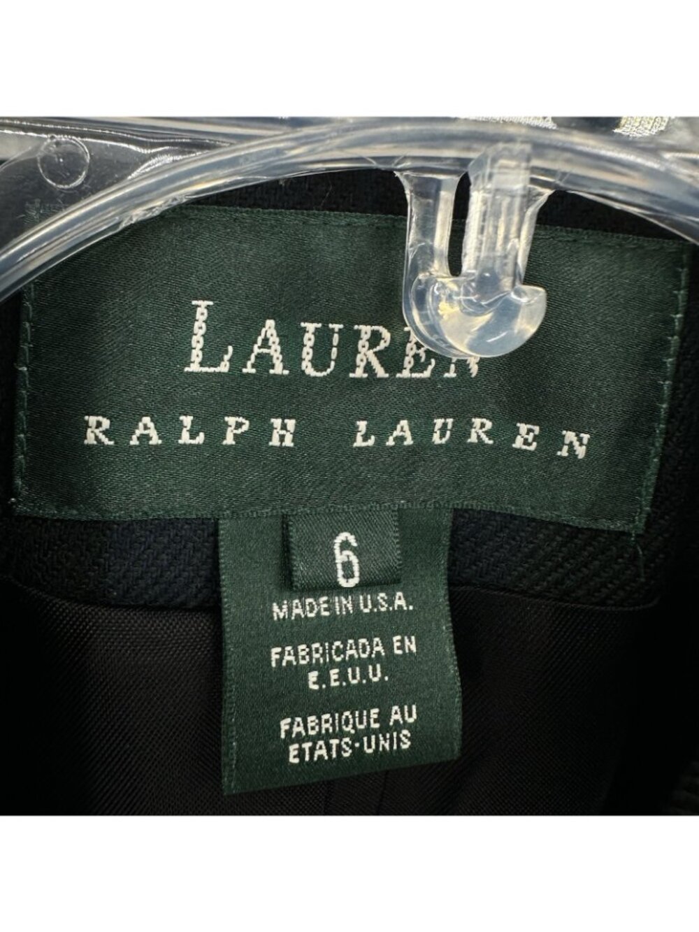 LAUREN RALPH LAUREN jacket blazer black watch plaid 6 wool velvet gold buttons - Picture 7 of 10